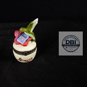 Inspired Moments Hummingbird Porcelain Trinket Box w/ Certificate “Beauty” Colle